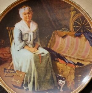 Norman Rockwell Wall Art with Blue and Gold Accents